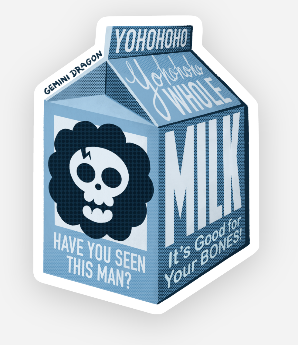 Skeleton Milk Sticker