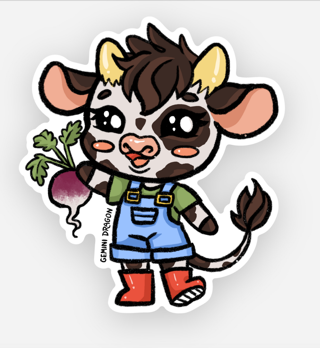 Turnip Cow Sticker