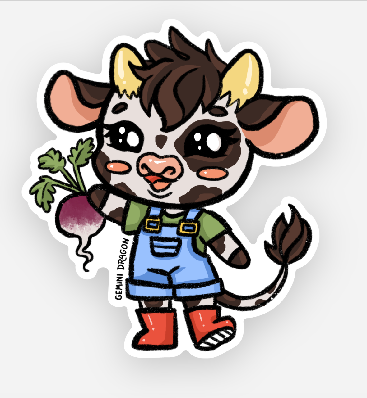 Turnip Cow Sticker